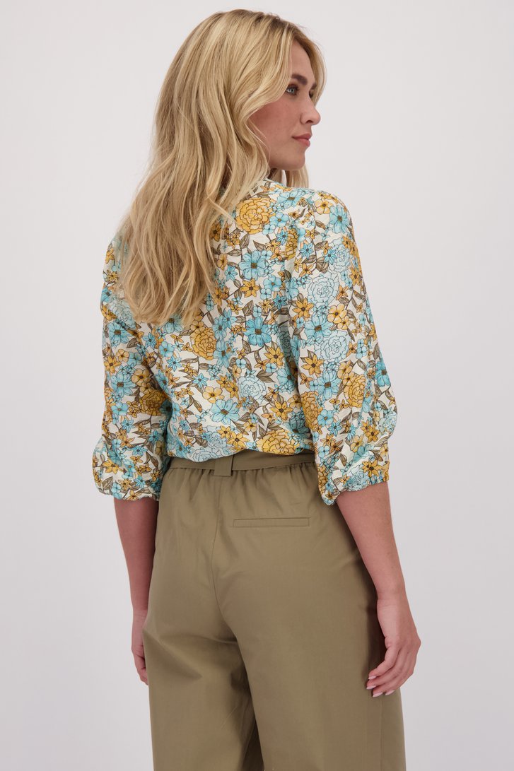 Le dos de Blouse à imprimé floral bleu-orange de Libelle pour Femmes