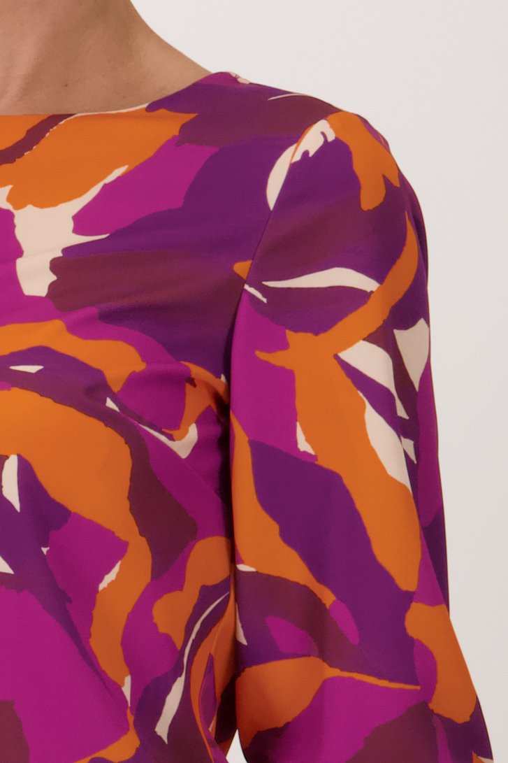 Blouse à imprimé orange-violet de Claude Arielle pour Femmes