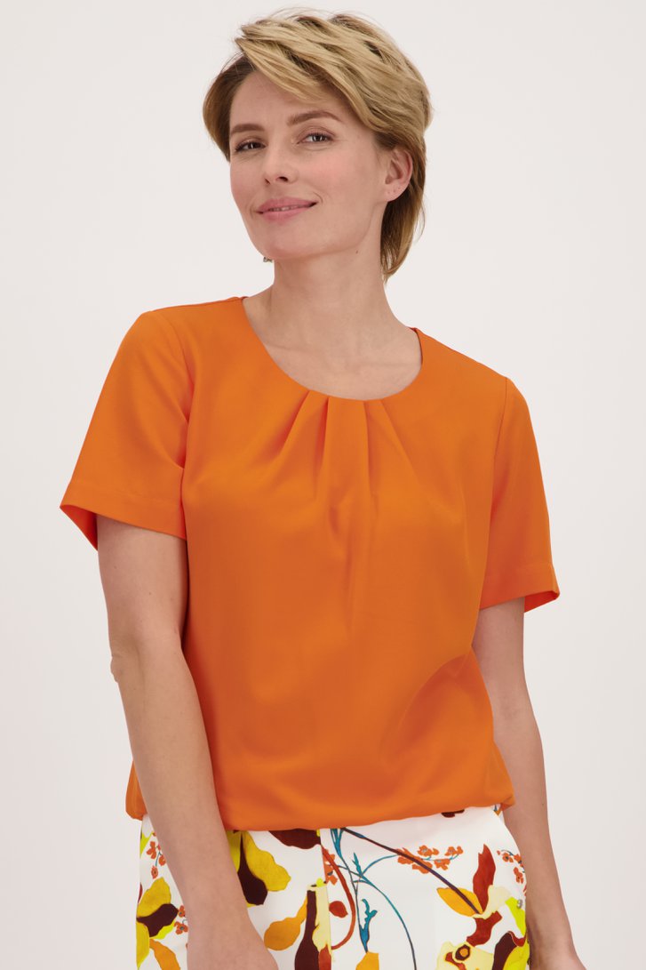 Blouse à manches courtes orange de Claude Arielle pour Femmes
