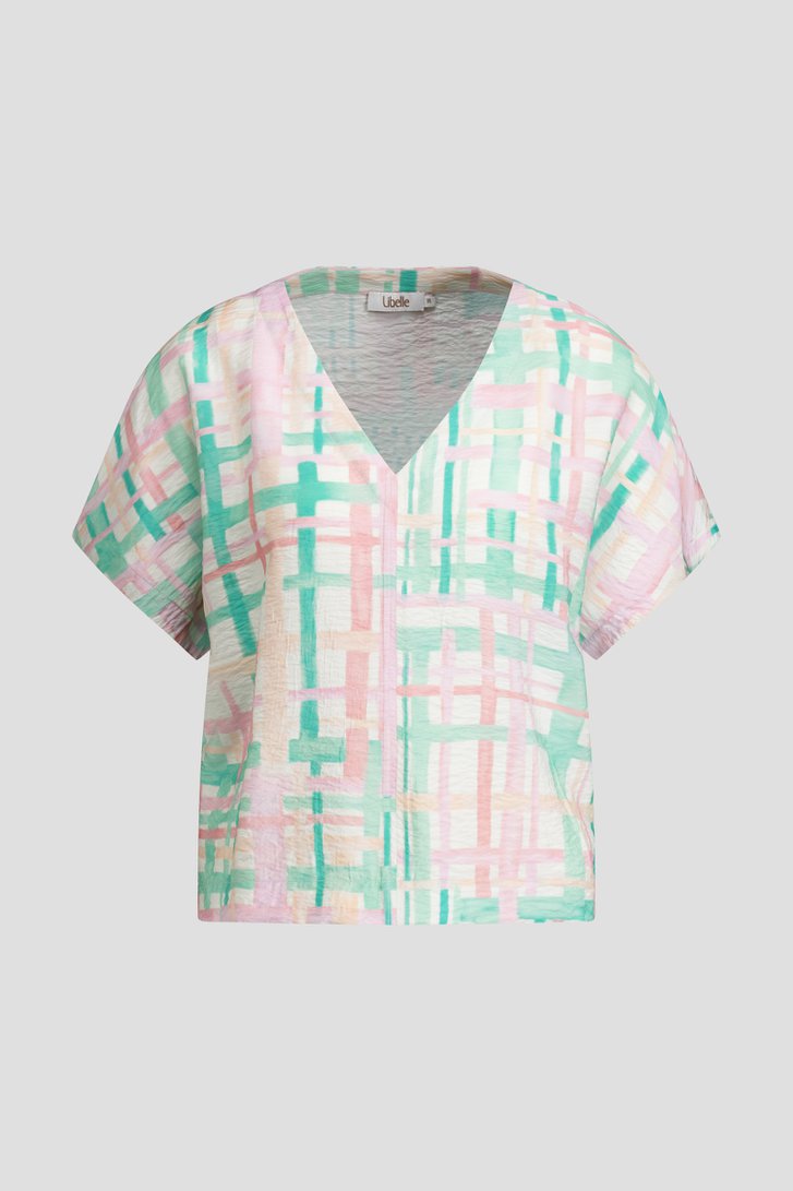 Photo produit 1 de Blouse à motif à carreaux dans des couleurs pastel de Libelle pour Femmes