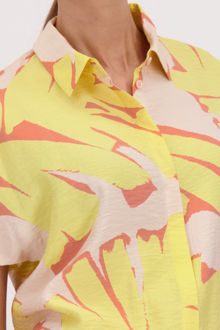Blouse à motif jaune et rose corail de D'Auvry pour Femmes