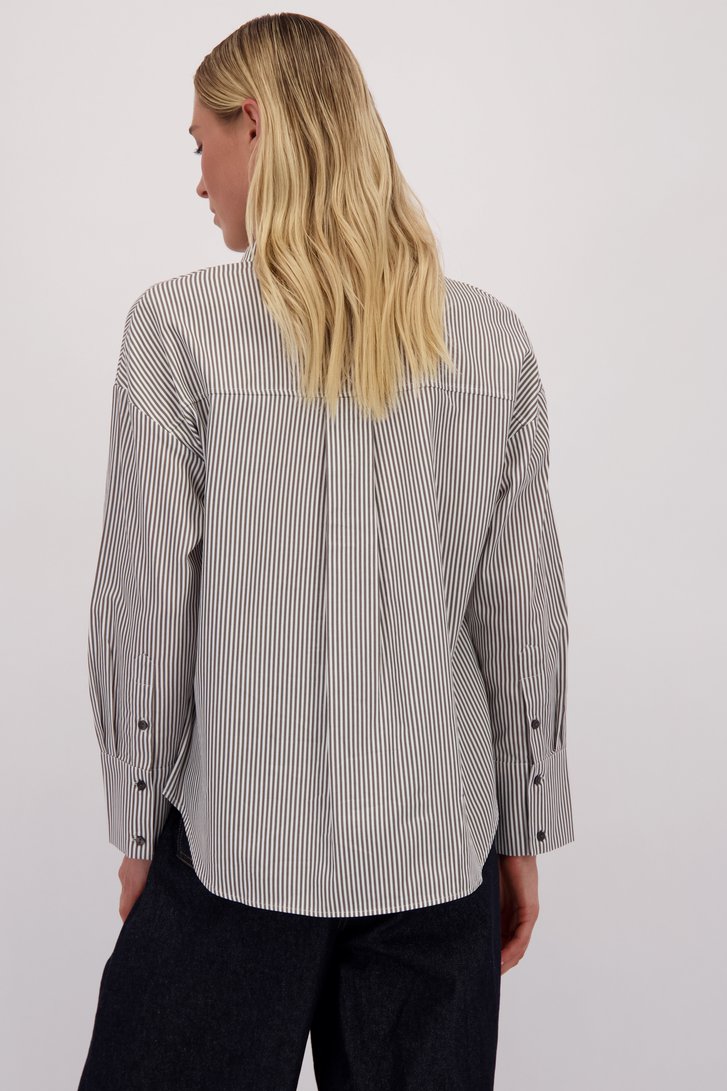Le dos de Blouse à motif rayé vert foncé de Liberty Island pour Femmes