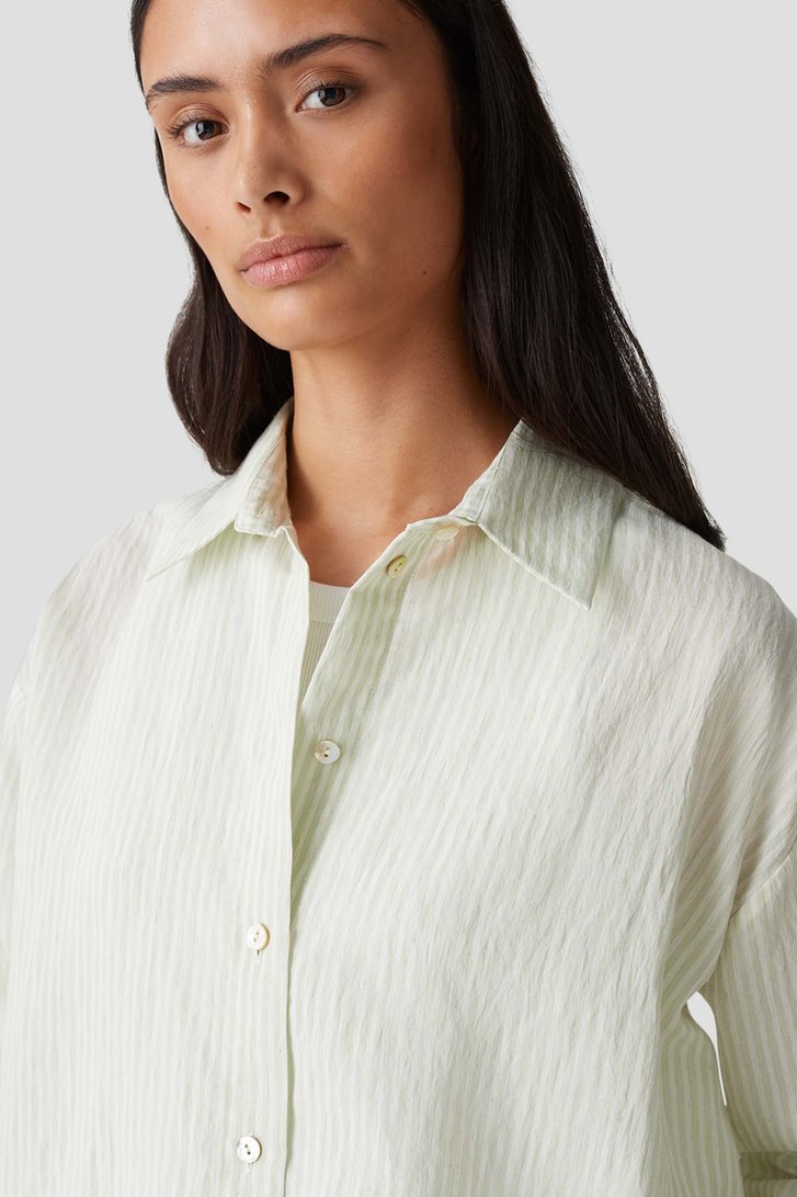 Blouse à rayures vert clair de Opus pour Femmes