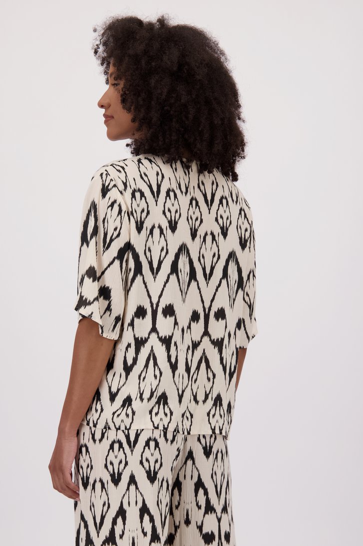 Blouse beige clair à imprimé noir de JDY pour Femmes