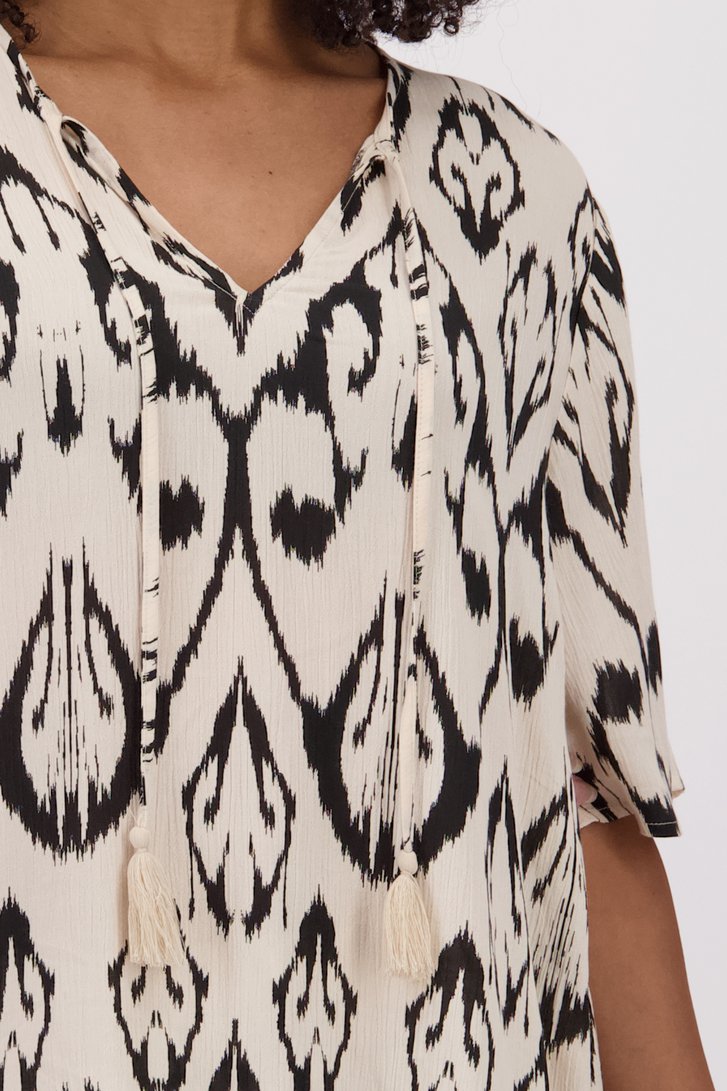 Blouse beige clair à imprimé noir de JDY pour Femmes