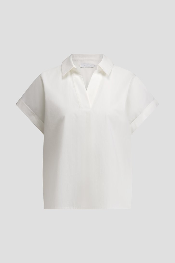 Photo produit 1 de Blouse blanche à col en V de Liberty Island pour Femmes