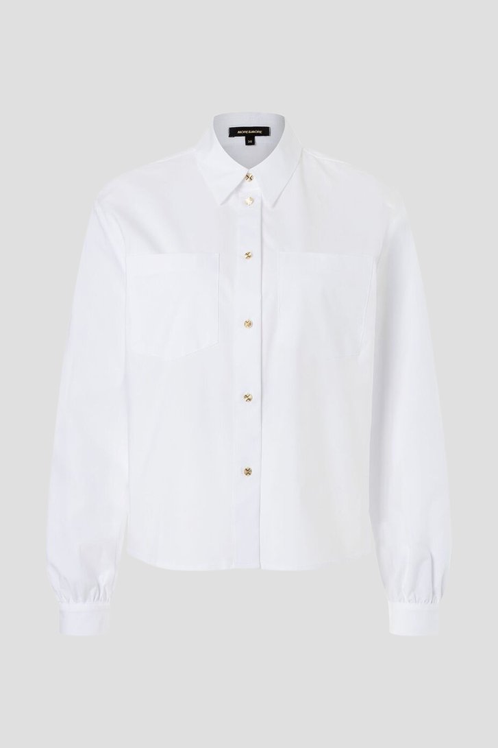 Blouse blanche à coupe plus courte de More & More pour Femmes