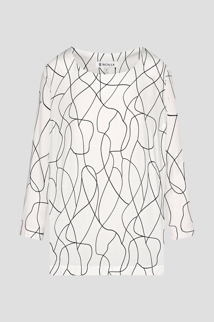Blouse blanche à motif de lignes fines de Bicalla pour Femmes
