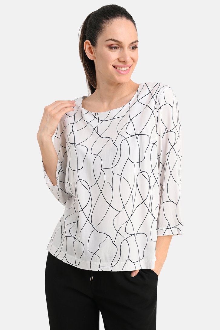Blouse blanche à motif de lignes fines de Bicalla pour Femmes