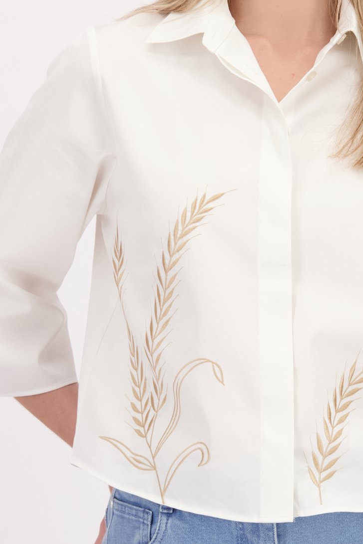 Photo supplémentaire 1 de Blouse blanche à motif feuillage de D'Auvry pour Femmes