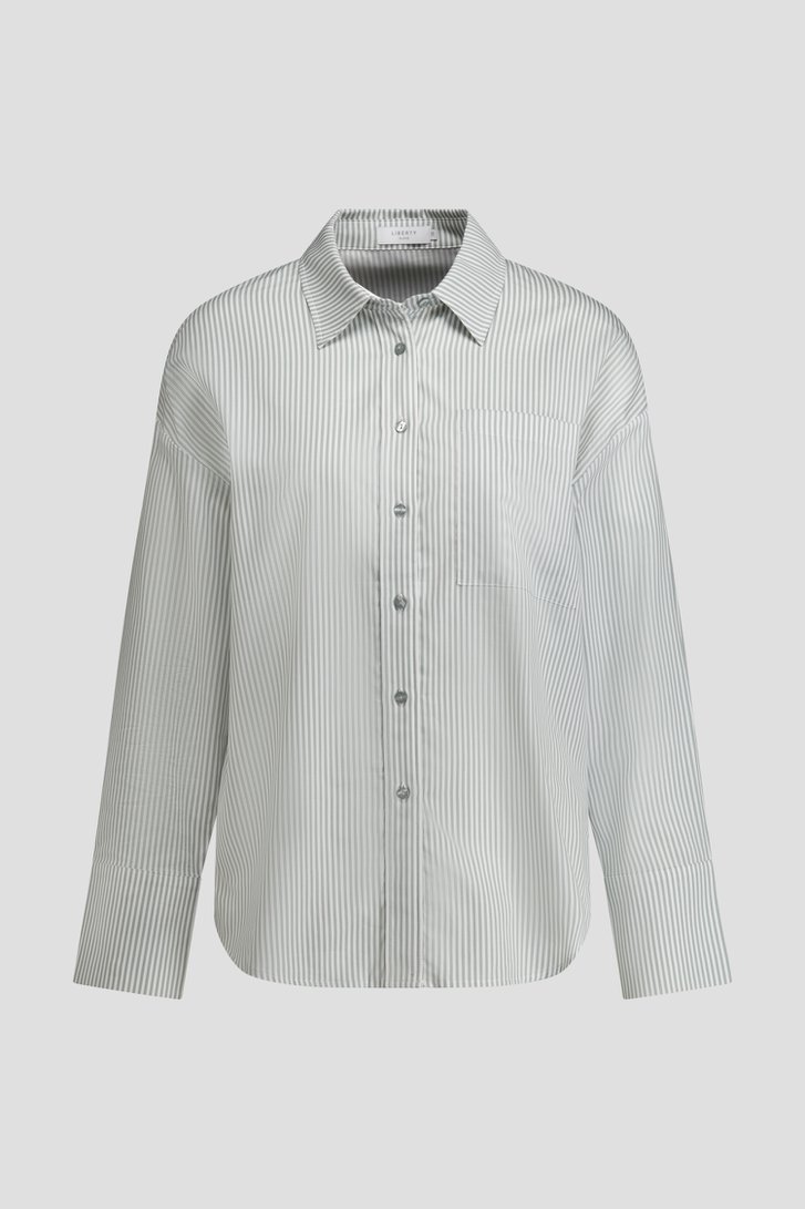 Photo produit 1 de Blouse blanche à motif rayé vert clair de Liberty Island pour Femmes