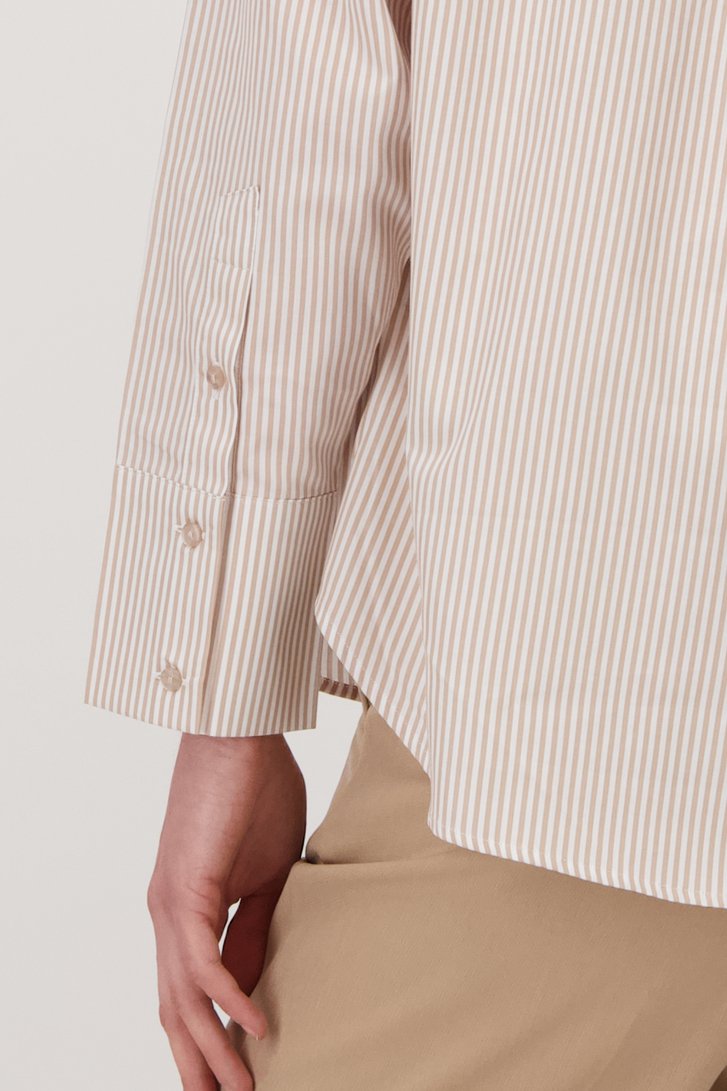 blouse blanche à rayures beiges de Liberty Island pour Femmes