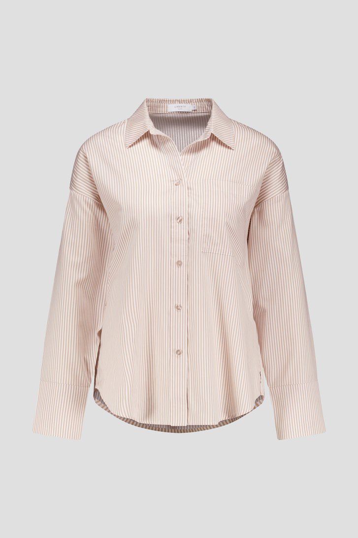 blouse blanche à rayures beiges de Liberty Island pour Femmes