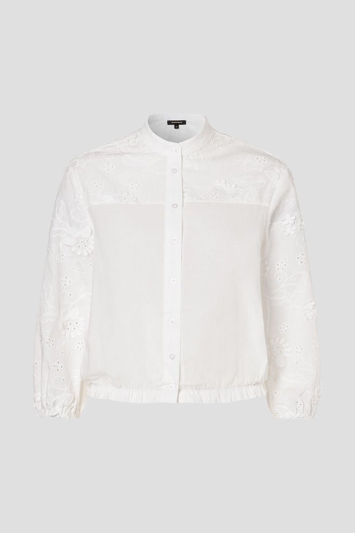 Blouse blanche avec motif floral brodé de More & More pour Femmes