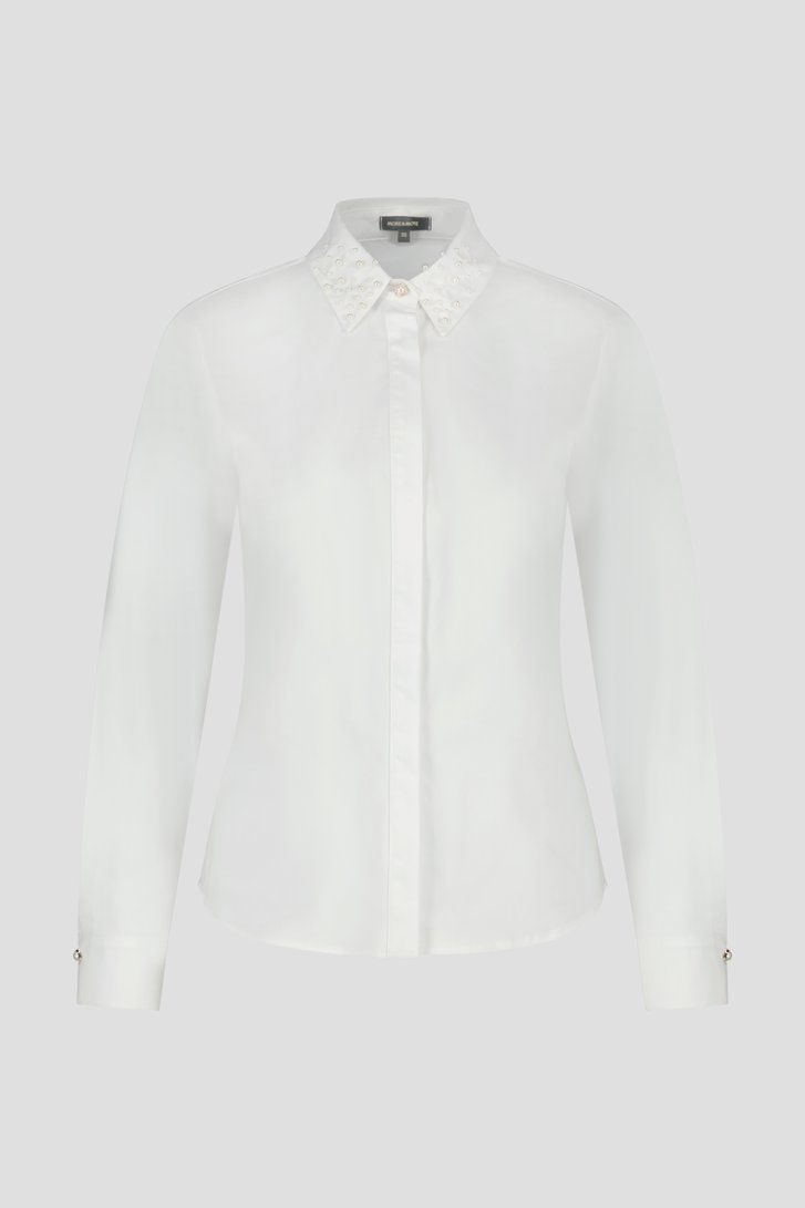 Blouse blanche avec perles de More & More pour Femmes