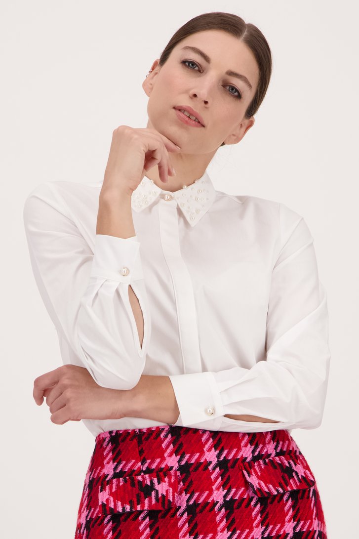 Blouse blanche avec perles de More & More pour Femmes