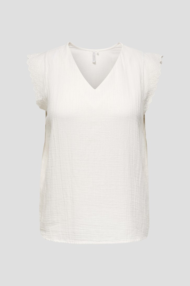 Photo produit 1 de Blouse blanche sans manches avec un effet tetra de ONLY Carmakoma pour Femmes