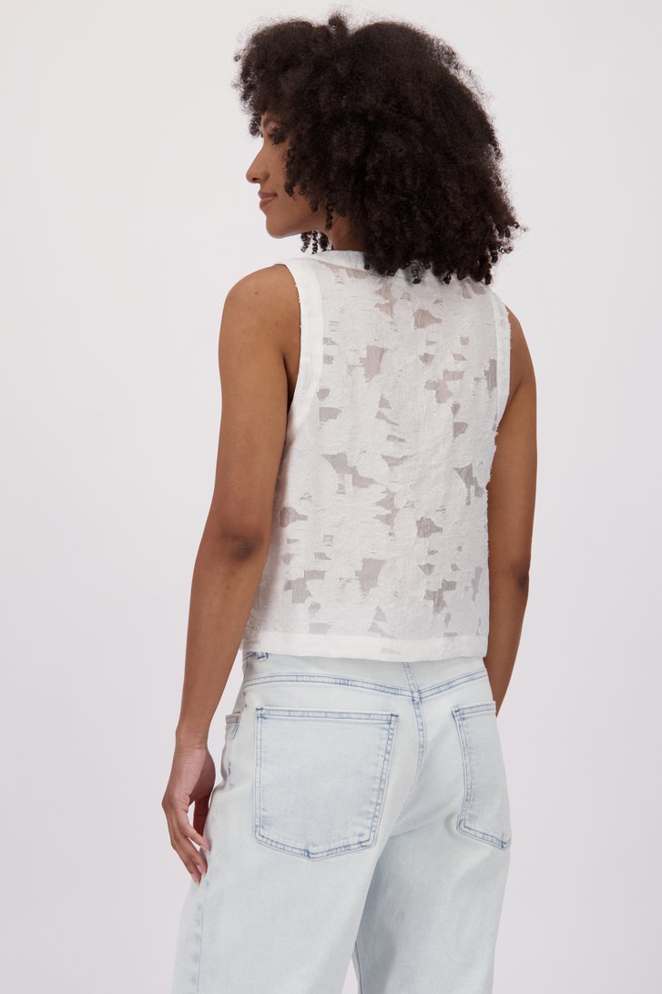 Blouse blanche sans manches de Louise pour Femmes