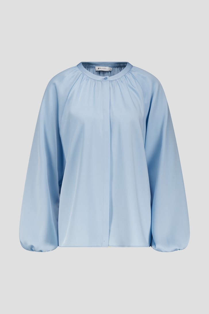 Photo produit 1 de Blouse bleu clair à manches bouffantes de D'Auvry pour Femmes