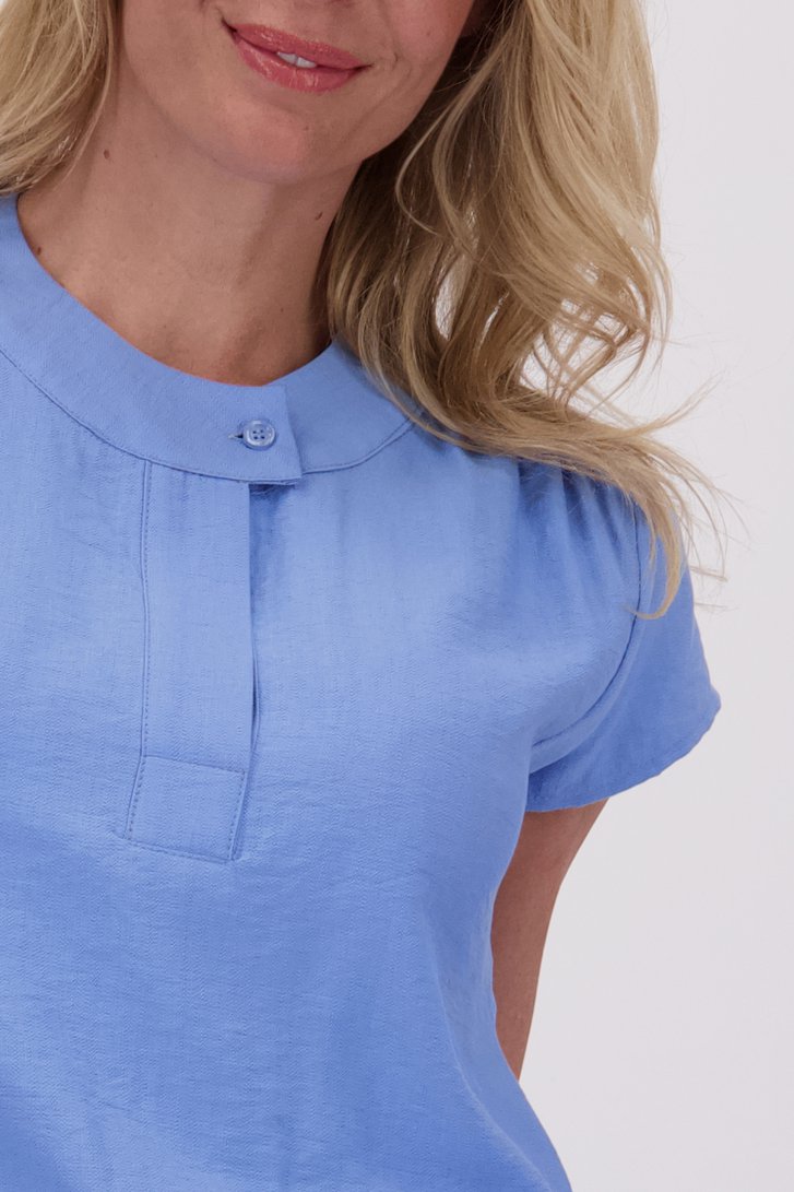 Blouse bleu clair à manches courtes de AC by Annelien Coorevits pour Femmes
