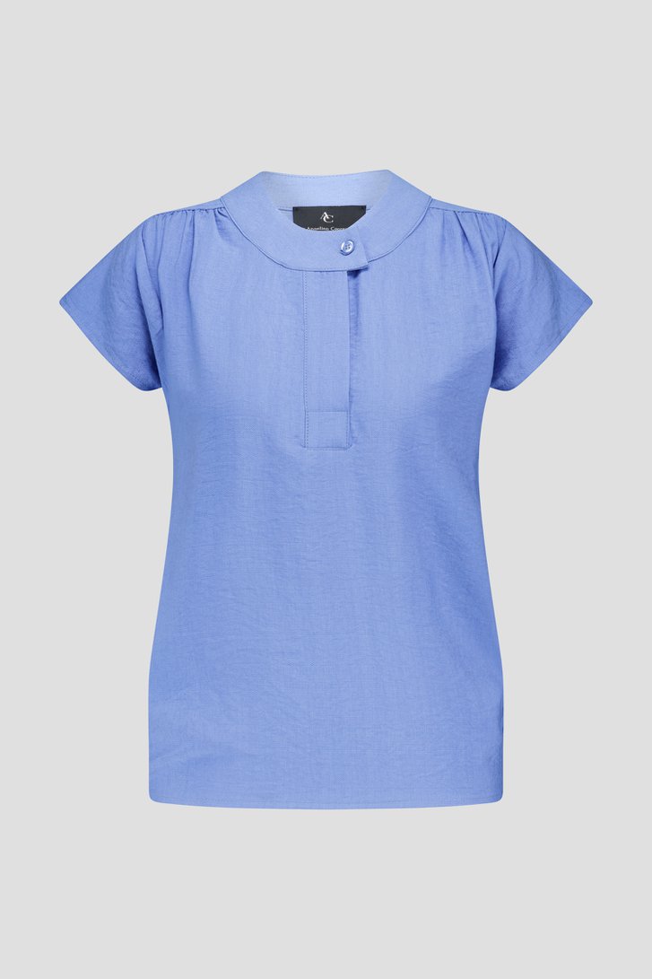 Blouse bleu clair à manches courtes de AC by Annelien Coorevits pour Femmes