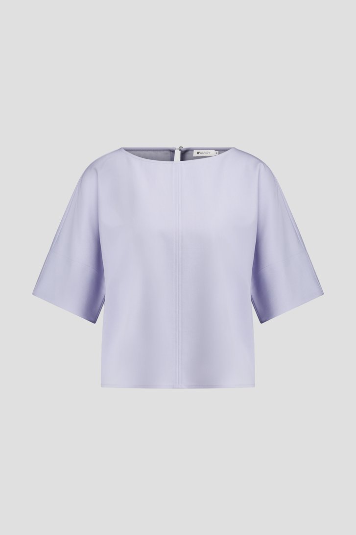 Photo produit 1 de Blouse bleu clair à manches trois-quarts de D'Auvry pour Femmes
