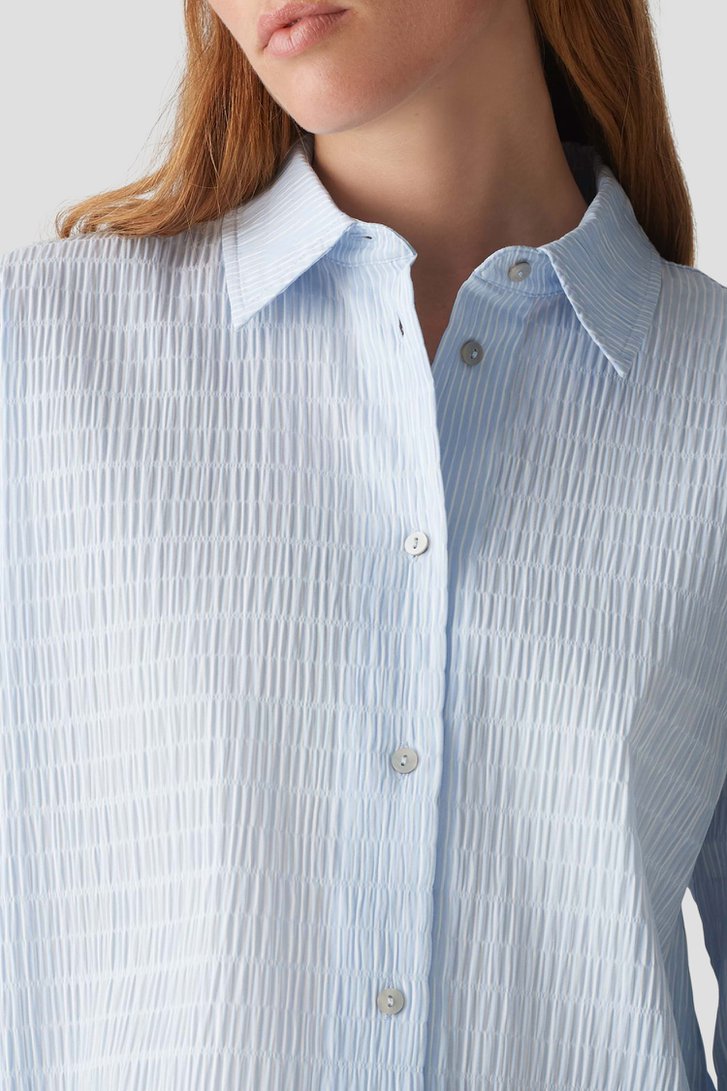 Blouse bleu clair à motif rayé blanc de Opus pour Femmes