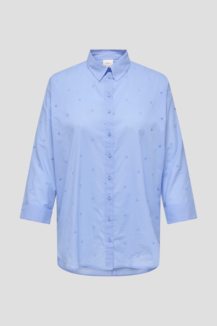 Blouse bleu clair avec broderie anglaise de Only Carmakoma pour Femmes