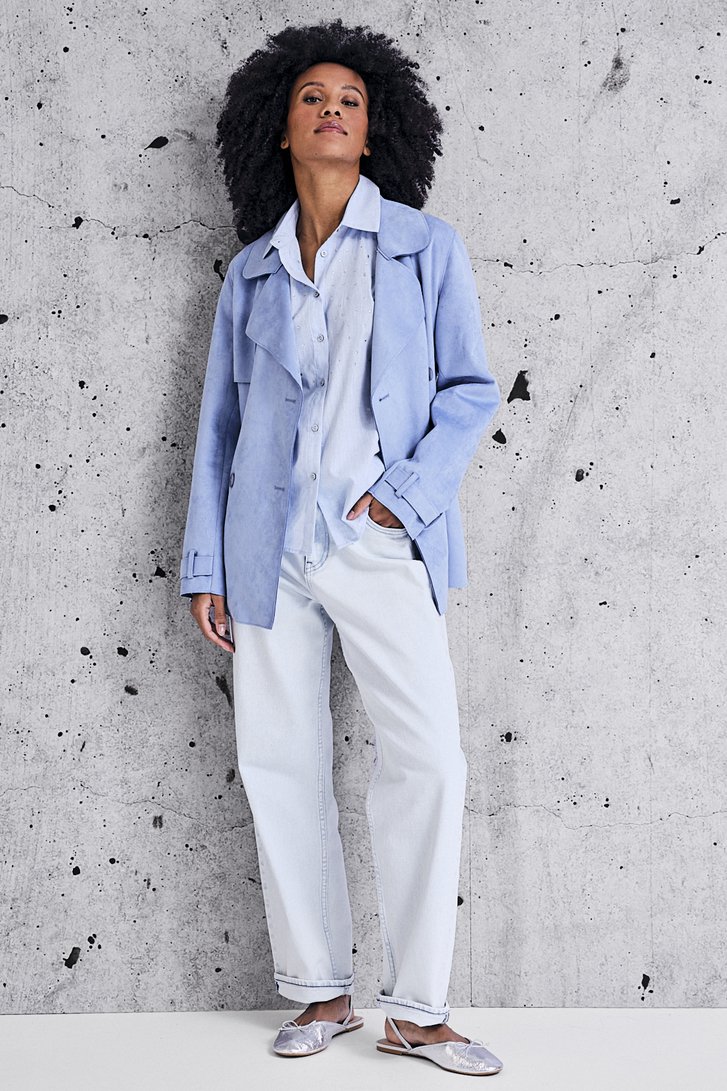 Blouse bleu clair avec strass de Geisha pour Femmes