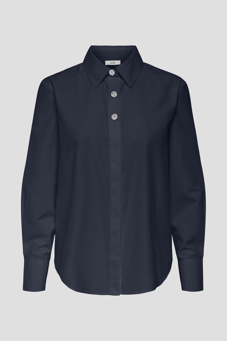 Photo produit 1 de Blouse bleu foncé avec boutons argentés de JDY pour Femmes