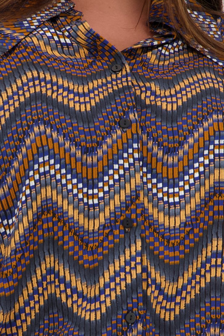 Blouse bleu-orange avec motif graphique de Only Carmakoma pour Femmes