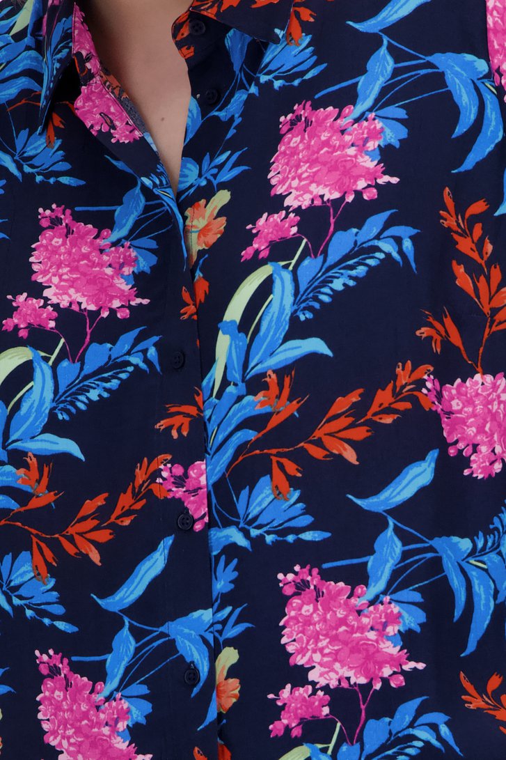 Blouse bleue à imprimé floral coloré de Only Carmakoma pour Femmes