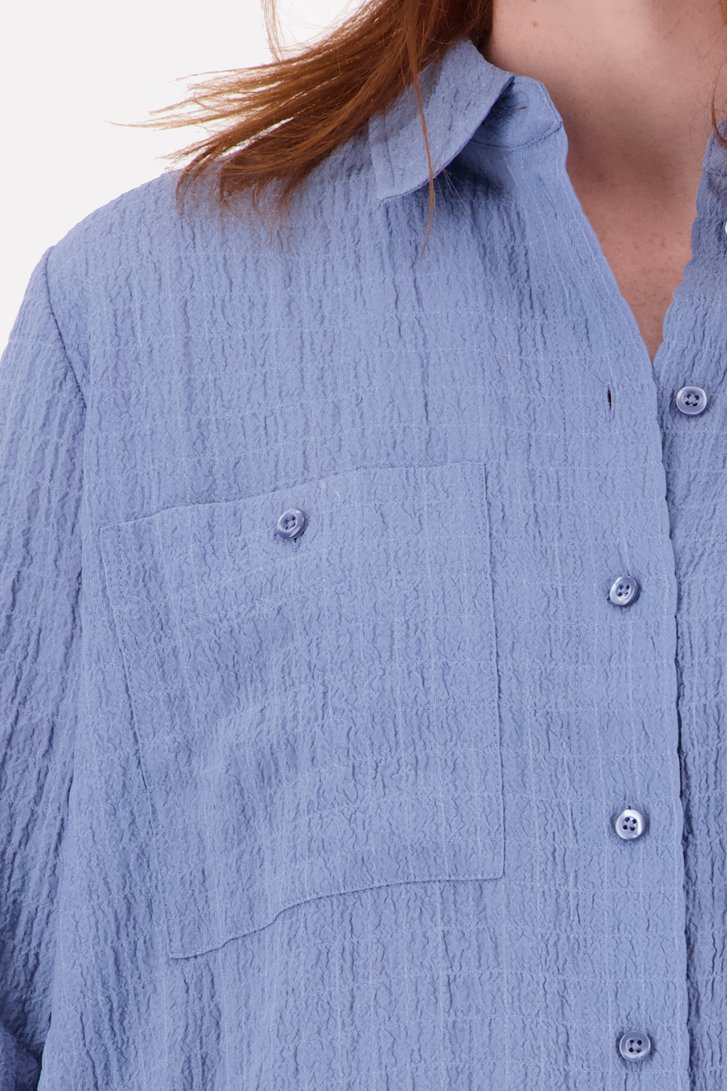 Blouse bleue en tissu texturé de Opus pour Femmes