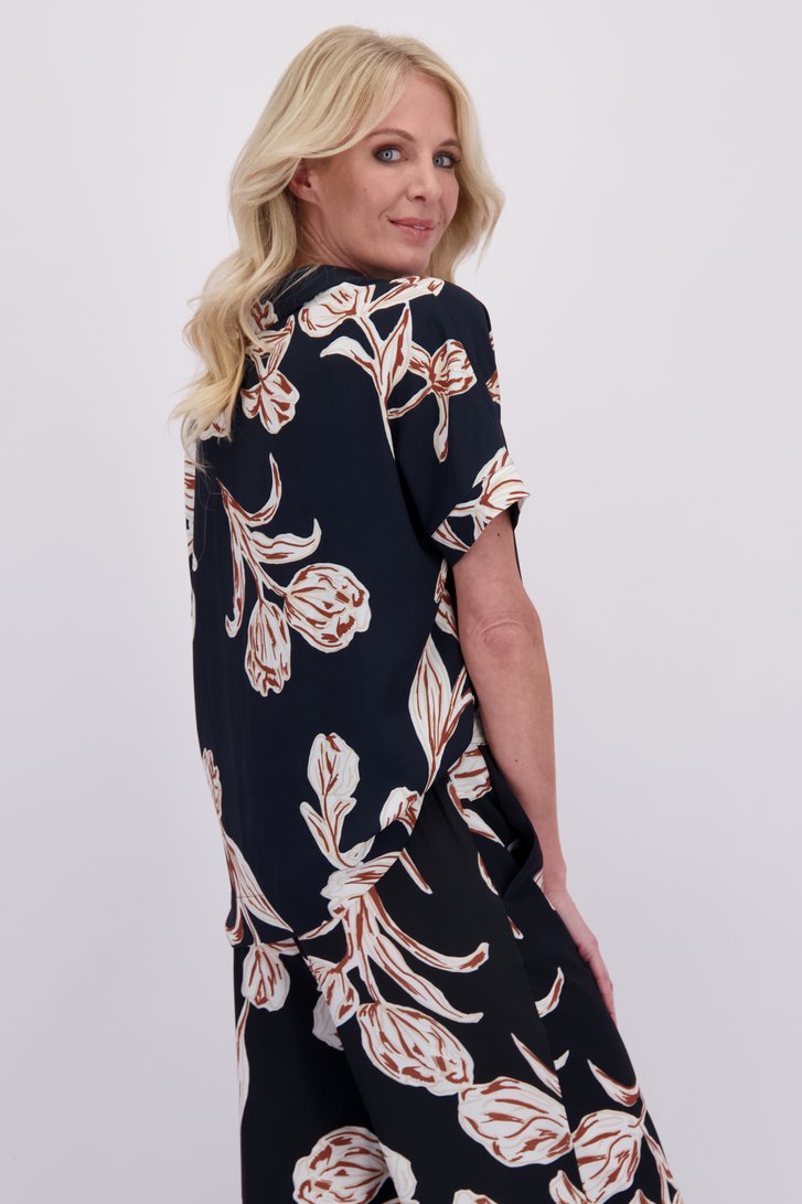 Le dos de Blouse bleue imprimée de AC by Annelien Coorevits pour Femmes