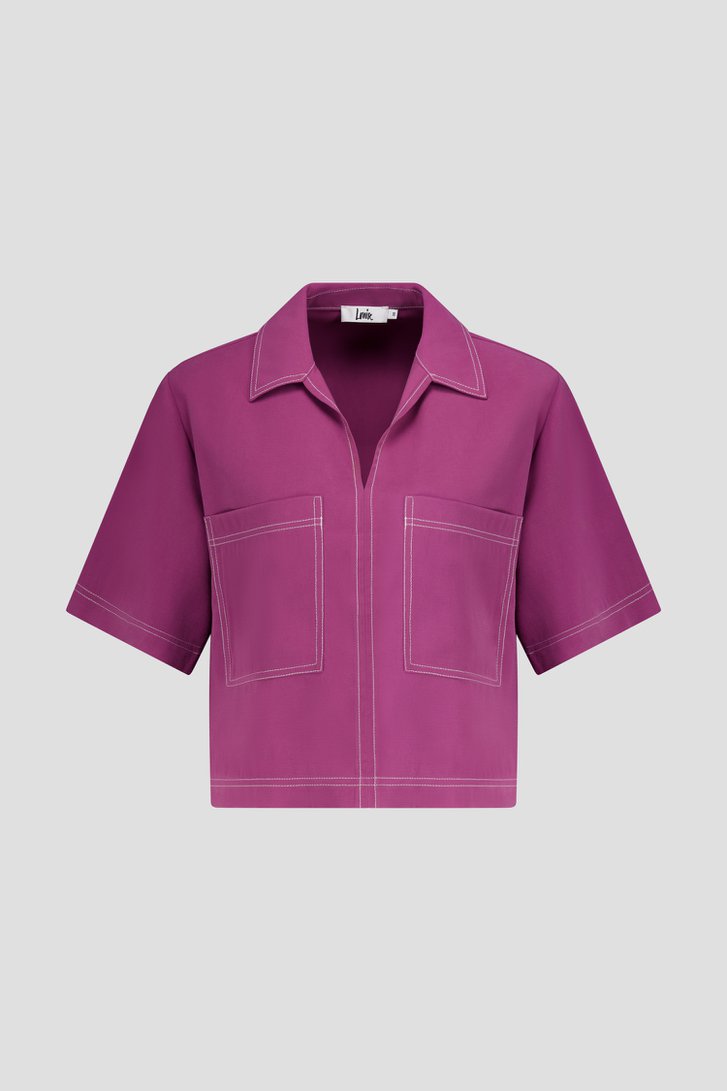 Blouse bordeaux à manches courtes de Louise pour Femmes