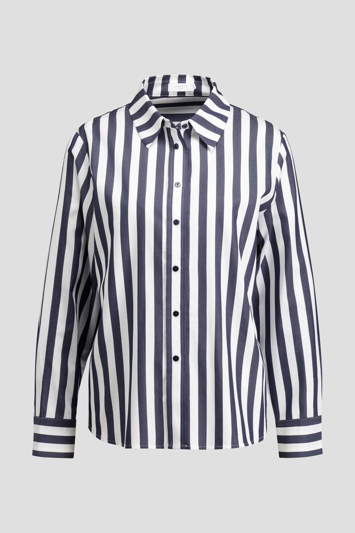 Photo produit 1 de Blouse chemise rayée blanc et bleu de Liberty Island pour Femmes