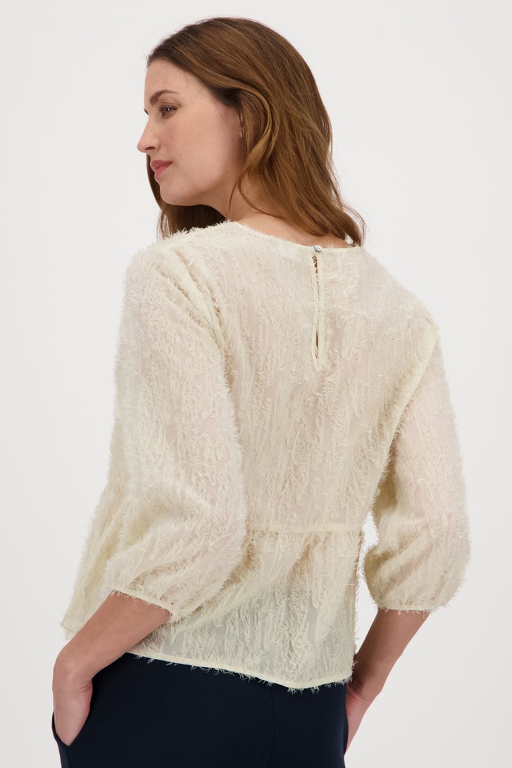 Blouse crème à texture effilochée de JDY pour Femmes