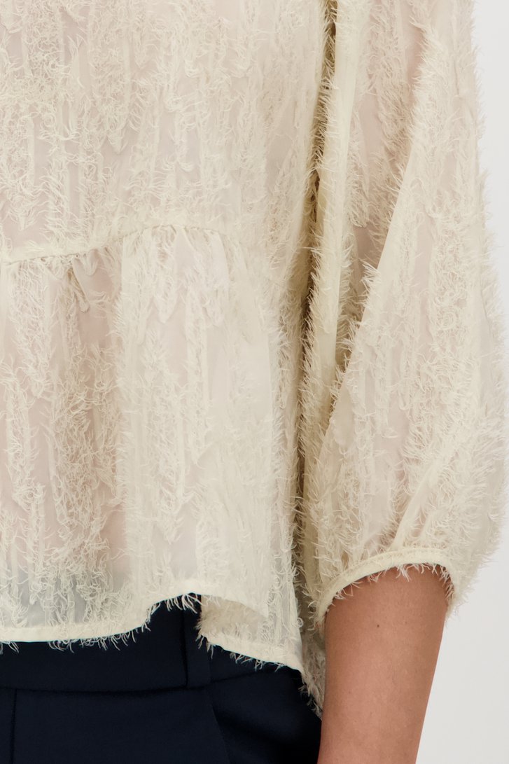 Blouse crème à texture effilochée de JDY pour Femmes