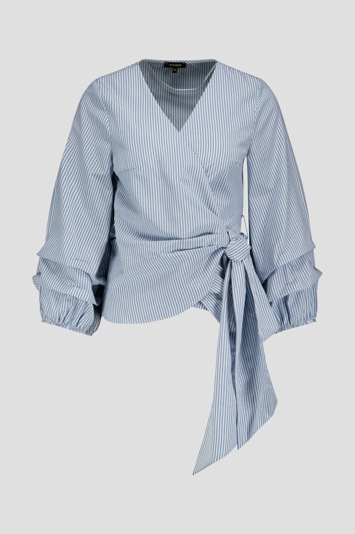 Blouse croisée à rayures bleues de More & More pour Femmes