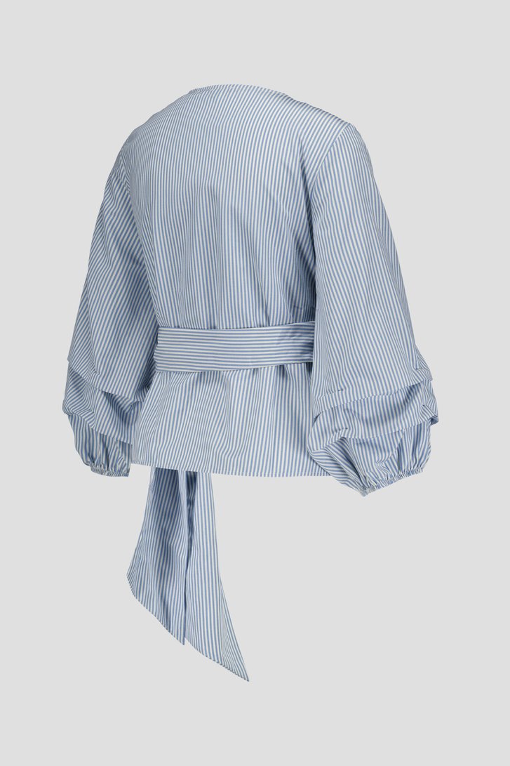 Blouse croisée à rayures bleues de More & More pour Femmes