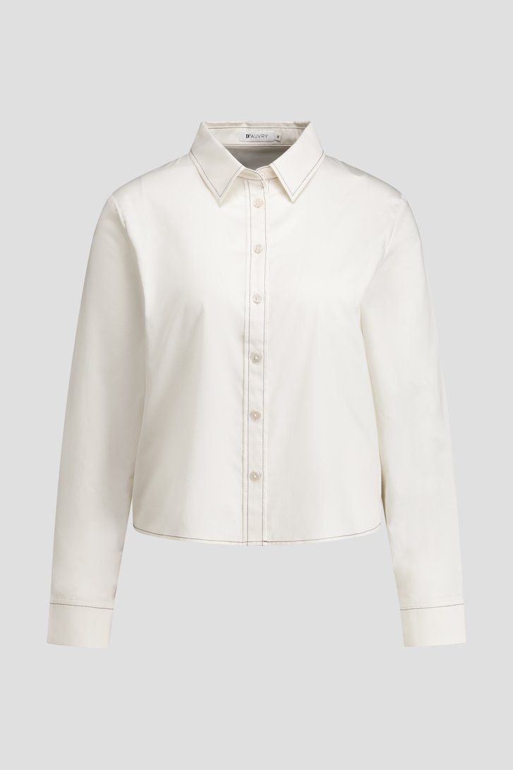 Photo produit 1 de Blouse écru avec surpiqûres noires de D'Auvry pour Femmes