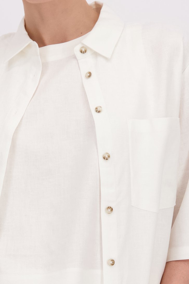 Détail de Blouse écru en lin de Liberty Island pour Femmes