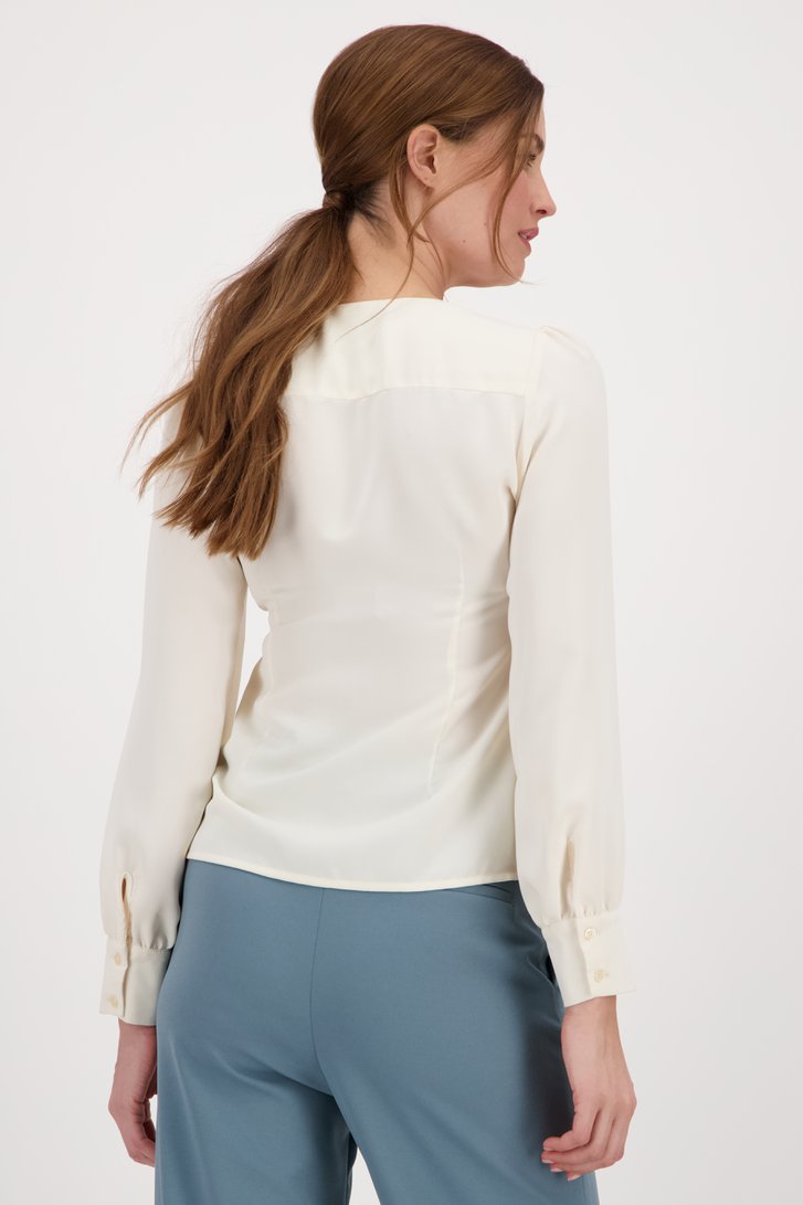 Blouse écrue à col en V de AC by Annelien Coorevits pour Femmes