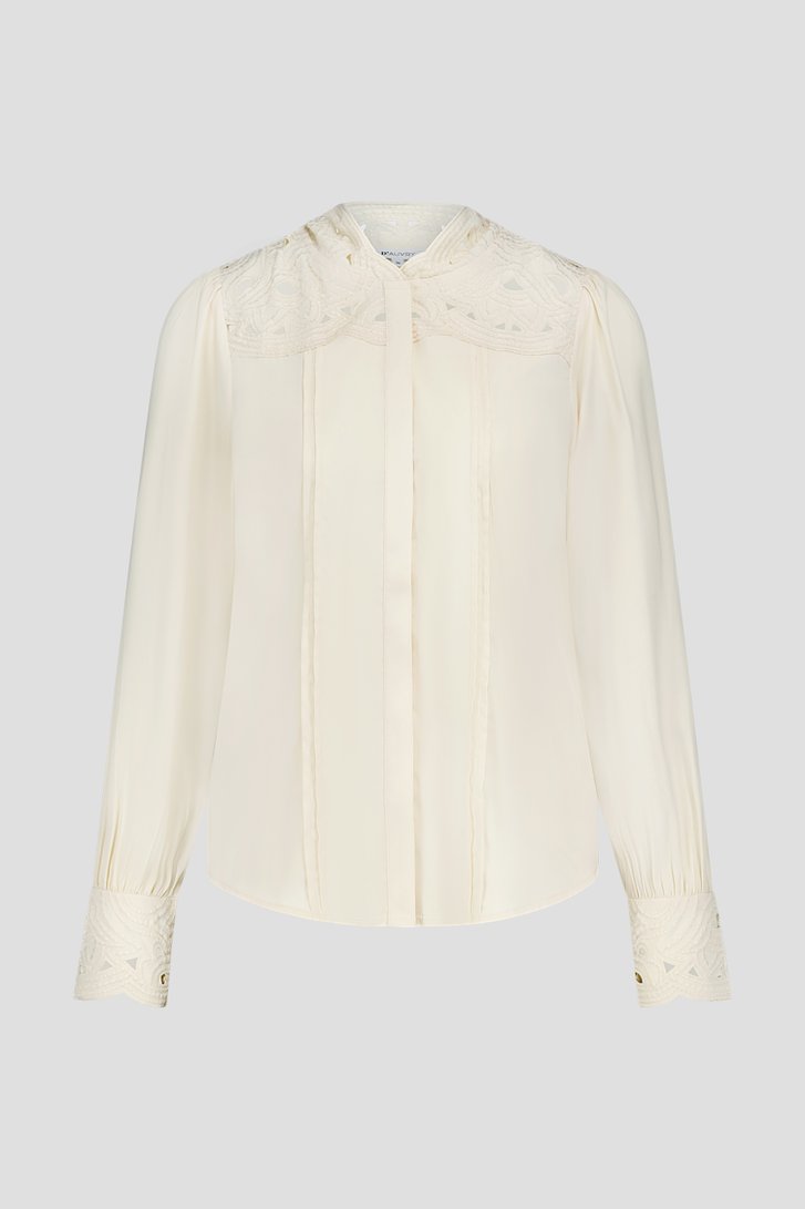 Blouse écrue à encolure brodée	 de D'Auvry pour Femmes