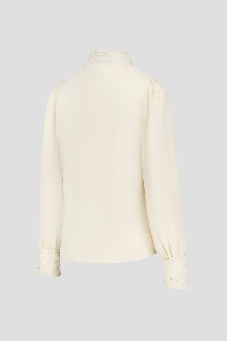 Blouse écrue à encolure brodée	 de D'Auvry pour Femmes