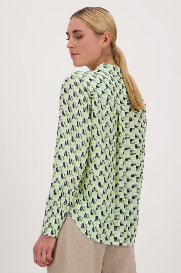Blouse écrue à imprimé marine et vert clair de Opus pour Femmes