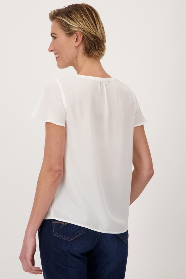 Blouse écrue à manches courtes papillon de Claude Arielle pour Femmes