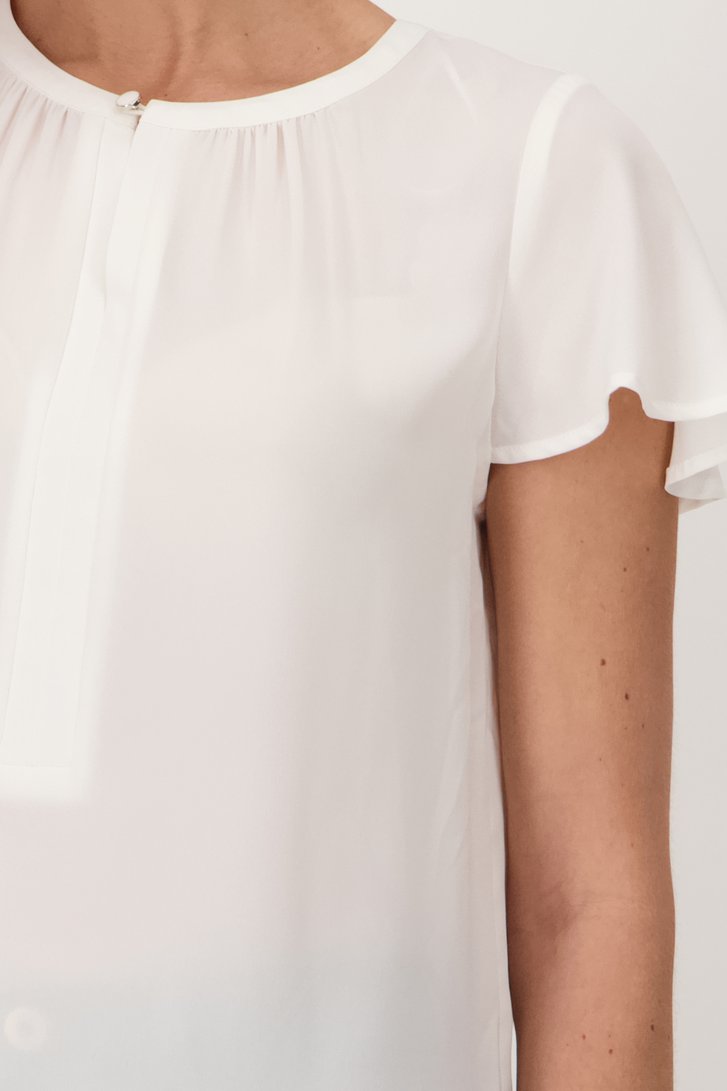 Blouse écrue à manches courtes papillon de Claude Arielle pour Femmes