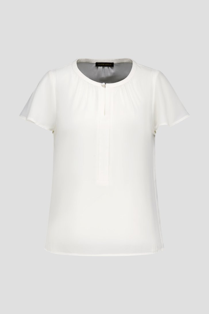 Blouse écrue à manches courtes papillon de Claude Arielle pour Femmes