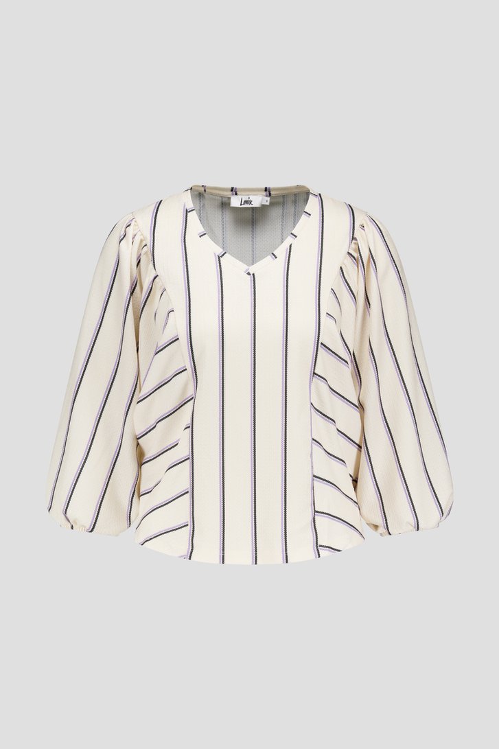 Blouse écrue à rayures et manches chauve-souris de Louise pour Femmes